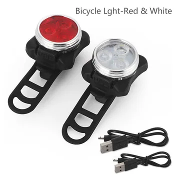 Luminoase Ciclism biciclete Biciclete cu 3 LED-uri Cap Fata de lumina 4 moduri USB Reîncărcabilă Clip Coada de Lumină Lampă Impermeabil Brigh 911