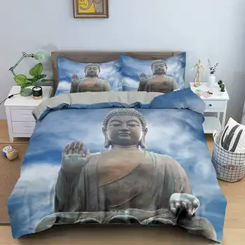 Set de lenjerie de pat Buddha Tipărite Carpetă Acopere Pentru Adulti, Lenjerii de pat, Seturi de Pat Plapuma Acoperă Pernă 2/3pcs