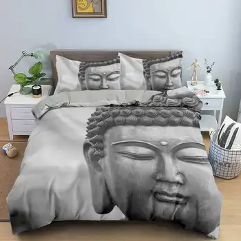 Set de lenjerie de pat Buddha Tipărite Carpetă Acopere Pentru Adulti, Lenjerii de pat, Seturi de Pat Plapuma Acoperă Pernă 2/3pcs