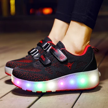 Dimensiunea 27-40 Stralucitoare Adidasi cu Roti de Încărcare USB Coș Led Copii Pantofi Cu Lumină Copii Pantofi Casual Luminos Adidași