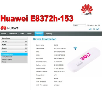 Deblocare Huawei E8372 E8372h-153 4G wifi stick-ul cu LTE antenă de mare câștig dublu conector TS9