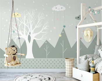 Beibehang Personalizate pictate manual minimalist cameră pentru copii, băiat, fată, cer înstelat valea pădure copii papel de parede tapet