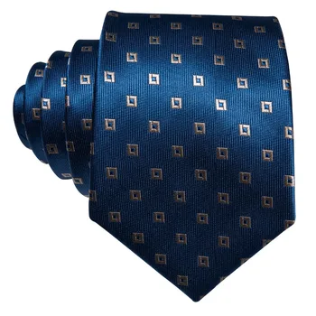 Albastru Safir Model Geometric Matase Barbati Cravata Barry.Wang 8.5 cm Țesute Petrecere de Afaceri Cravată Dropshipping Bărbați Cadou FA-5054