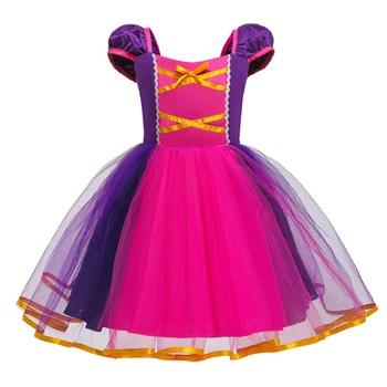 Copilul Fete Rapunzel Dress de Crăciun, de Anul Nou Costum de Prințesă Copil Partidului Violet Rochie Tutu pentru Fete 1 2 3 4 5 6 Ani