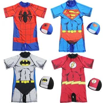 Noile Costume de baie pentru 2-12 ani Copii super-eroi salopeta costum de înot 2 buc/1set costum de înot purta