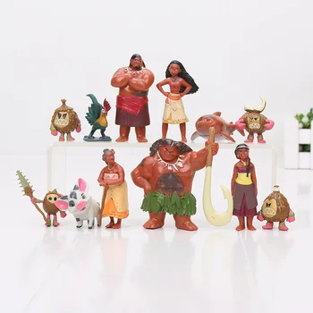 12buc/set Desene animate Printesa Moana Legenda Vaiana Maui Șef Tui Tala Heihei Pua Acțiune Figura Model de Jucării Pentru Copii, Cadou de Ziua de nastere