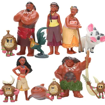 12buc/set Desene animate Printesa Moana Legenda Vaiana Maui Șef Tui Tala Heihei Pua Acțiune Figura Model de Jucării Pentru Copii, Cadou de Ziua de nastere