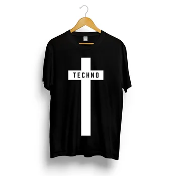 Techno Cruce Imprimate T-shirt Barbati Femei Unisex Festival de Muzica Negru Detroit Tee Top de Vară Streetwear Camiseta Masculina
