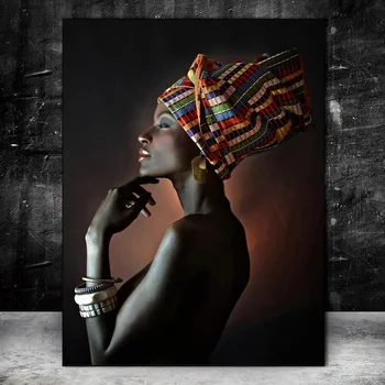 African negru, Nud de Femeie Indian Bentita Panza Pictura Portret Arta de Perete Postere si Printuri Scandinave Poze Home Design