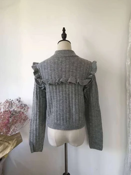 Toamna și iarna noi dulce ciufulit panglică pulover bowknot cu mâneci lungi pulover tricot pentru femei