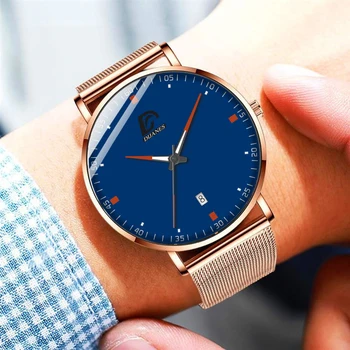 Ceasuri barbati 2020 Lux Afaceri Cuarț Ceas Minimalist Oameni Ultra Subțire Plasă din Oțel Inoxidabil Curea Ceas Bărbat Cadou reloj hombre