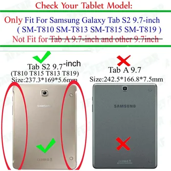 SM-T810 T815 T813 T819 Tab S2 9.7 Caz Smart Shell Ultra Slim Stand Acoperire pentru Samsung Galaxy Tab S2 9.7 Tab S2 NOOK acoperi caz