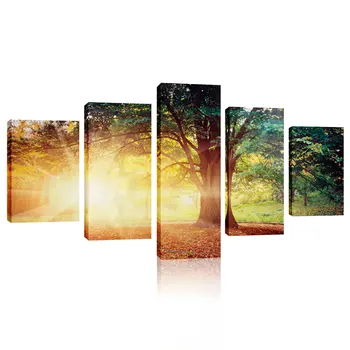 Postere de Arta de Perete Home Decor Modern 5 Panoul de Răsărit de soare Frumos Peisaj Natural HD Imprimare Pictura Modular Poze Panza