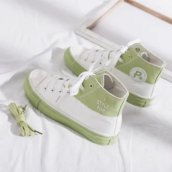 High Top Verde Panza Pantofi Mov Femei Noi Adidași De Moda Streetwear Colorate Culori Amestecate Platforma Sport Alb Zapatos