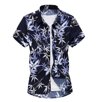Camisa de playa hawaiana con estampado de palmera hombre para, camisetas de verano de manga corta y 3XL,ropa de vacaciones Aloha