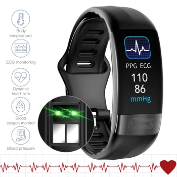 P11plus Tensiunii Arteriale Smartband Monitor de Ritm Cardiac PPG ECG Brățară Inteligent Activitate Tracker de Fitness Măsurare a temperaturii corpului