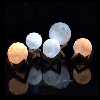 Imprimare 3D Moon Lampa USB LED Lumina de Noapte plina de culoare Schimbare Touch Lumini Decorative Lampa de Noapte fără Trepte Reglabile Acasă Cadou Creativ