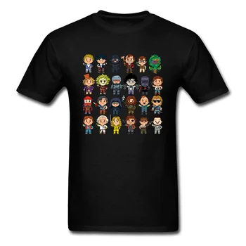 Puțin Clasice de Cult tricou Barbati Negru T Shirt Tricou Chibi Desene animate Topuri 80 Personaj de Film Îmbrăcăminte de Fitness Tee