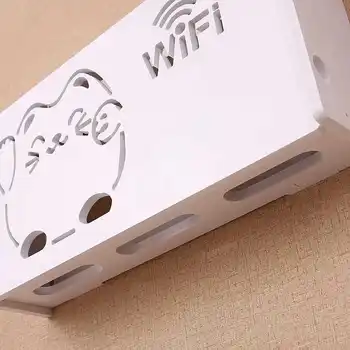 Wireless Router Wifi Cutie de Lemn-Plastic Raft de Perete Agățat Plug Bord Suport Cutie de Depozitare 3 Dimensiunea Multi Organizator stil
