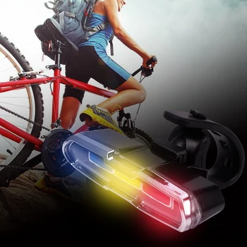 USB Reîncărcabilă Fata-Spate Bicicleta Lumina Baterie de Litiu de CONDUS Motocicleta Stop Casca Ciclism Lumina Lămpii de a Monta Accesorii pentru Biciclete