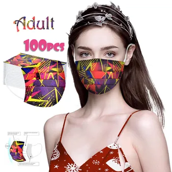 Non-țesute Una Timp de 50/100BUC Masca de Fata Moda Adult 3 Mască Strat de Camuflaj Imprimare Măști cu Filtru Gura Masca Cu Design Masque