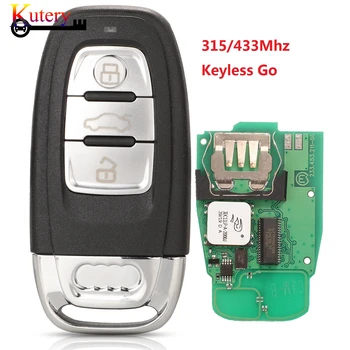 Kutery Keyless Go 754J 3Buttons Plin Inteligent de la Distanță Masina Fob Cheie Pentru Audi A4 A5 A6L A7 A8 Q5 315/433Mhz PCF7945AC Cip