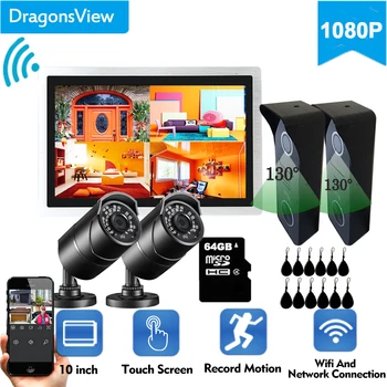 Dragonsview WiFi Wireless Video interfon Interfon pentru Acasă de Securitate 10inch Touch Ecran 1080P Soneria Inteligentă Telefon IP