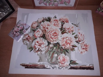 Floare roz Pictura De Numere Kit DIY vopsea pe bază de Acril de numere Imagine HandPainted Pictura in Ulei Pe Panza Pentru Arta de Perete Poza