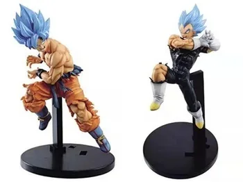 Z 2 Stiluri de culoare Albastru Închis Goku VS Vegeta Super Broly DBZ Film Ver. Goku, Vegeta Părul Albastru Luptă PVC Acțiune Figura 18cm