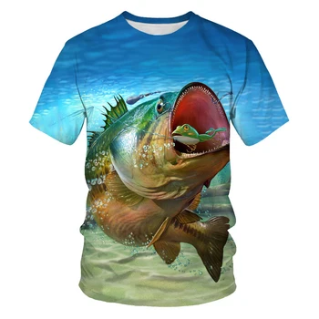 Fabrica direct de moda O-gât pentru bărbați T-shirt pește ocean 3D imprimate tricou casual barbati Asiatice marimea S-6XL T-shirt pentru bărbați