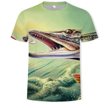 Fabrica direct de moda O-gât pentru bărbați T-shirt pește ocean 3D imprimate tricou casual barbati Asiatice marimea S-6XL T-shirt pentru bărbați
