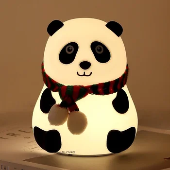 Noul Mini Panda Silicon Lampa USB de Încărcare Colorate Pat LED Lumina de Noapte Desene animate panda cadou pentru copii fata