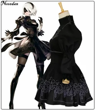 Nier Automatas 2B Cosplay Costum Yorha Nr. 2 Model B Neal Era Actrita Anime Negru Maid Dress Costume