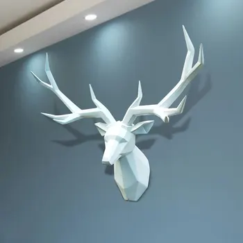 3D Antilope Cap Sculptura Abstractă Stil European Acasă Agățat Dector Camera de zi de Decorare Perete Rășină Cap de Cerb Statui
