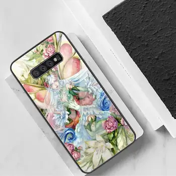 KPUSAGRT Zână Frumoasă Floare Ilustrare Caz Telefon din Sticla Temperata Pentru Samsung S20 Plus S7 S8 S9 S10 Plus Nota 8 9 10 Plus