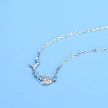 CZ Zircon Cristal Coliere Pentru Femei S925 Argint Os de Pește Pandantiv & Colier Collier Cravată Femme 2020 Trendy Bijuterii