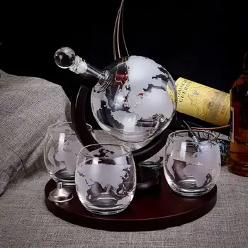Decantor Vin-Vărsătorul De Apă De Cristal Carafă Bar Pahar De Vin Decantor Glob Lichior De Whisky Spiritele Sticla De Băutură De Cadouri De Craciun