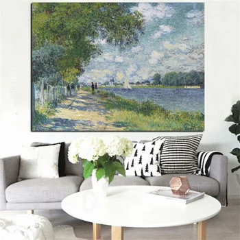 Imprimare Claude Monet Sena în Argenteuil Peisaj Impresionist în Pictura în Ulei Printuri Cuadros Poza Perete Pentru Camera de zi