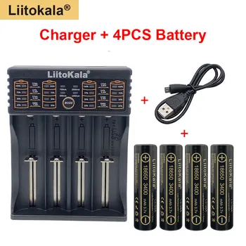 Liitokala lii-402 USB 18650 26650 14500 AAA AA smart charger + 4 buc 18650 3400MAH 3.7 v 3500mah baterii reîncărcabile Li-ion