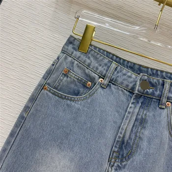 Brand De Lux Din Bumbac Pentru Femei Blugi Pantaloni 2021 Primăvara Devreme Nou High-Waisted Slim Moale Blugi Casual Cu Fermoar Direct Wash Denim Pantaloni