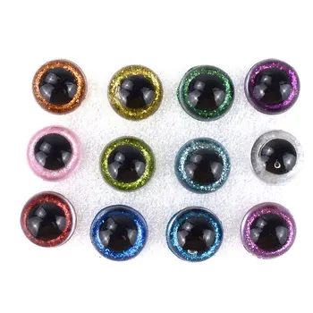 80BUC 10/12MM Culoare Mix Stralucind Sclipici Ochi de Siguranță de Păpuși Jucărie, Jucărie de Pluș de Culoarea Ochilor de Păpușă pentru Amigurumi Crosetate Animal de Pluș
