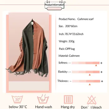 Iarna Eșarfe Cașmir Femei 2020 Design De Brand Eșarfă Moda Șaluri Împachetări Doamna Gros Moale Cald Eșarfă De Sex Feminin Foulard Pătură