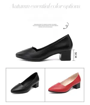 GKTINOO Activitatea Profesională Pantofi cu varful Ascutit din Piele Pantofi Femei Pompe 2020 Toamna Tocuri Negru, de Mare Office Shoes Plus dimensiune 35-42