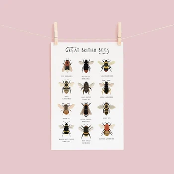 Bumble Bee Acuarele Pictura De Imprimare Insecte Naturale Fermă Arta De Perete Imagine Entomologie Arta Poster Camera Pentru Copii Decor De Perete