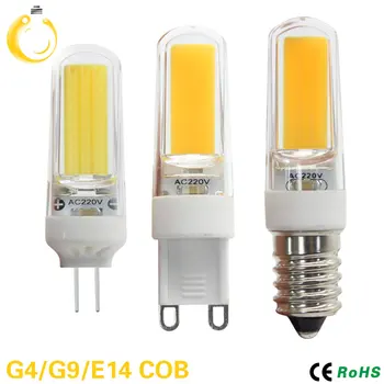10buc/lot E14 G4 G9 LED Lampă AC 220V DC 12V COB bombillas Bec LED Lumini Înlocui 20W cu Halogen G4 lumina Reflectoarelor