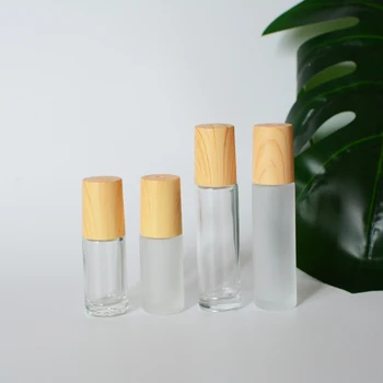 10ml 5ml de Bambus, Lemn de Imprimare Uite Mată Sticlă Clară Ulei Esential de Sticle cu Role, Parfum Luciu de Buze Sticle cu Role