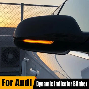 Scroll Dinamică LED Lumina de Semnalizare Oglinda Laterala Lumină Intermitentă Repetoare de Semnalizare pentru Audi A3 8P A4 A5 B8 T3 A6 S6 SQ3 A8 D3 8K