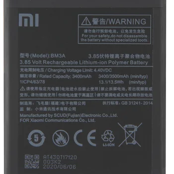 XiaoMi Original Inlocuire Baterie BM3A Pentru XiaoMi Note3 Nota 3 Noi de Autentice, Telefon Acumulator 3400mAh