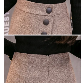 Moda de Iarnă și Toamnă pentru Femei pantaloni Scurți 2019 Solid Butonul Fermoar Talie Mare pantaloni Scurti pentru Femei pantaloni Scurți, Fuste, pantaloni Scurți Negru 7635 50