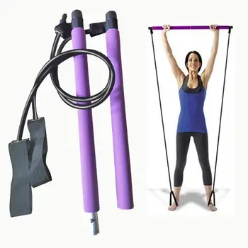 Sală de sport portabil Pilates Bar Multi-funcțional Yoga Trage Tije cu Rezistență Banda pentru Piept-extinderea Antrenament de Fitness